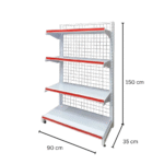 Rak Gondola Minimarket Tipe Single Well Ukuran 150x70x90